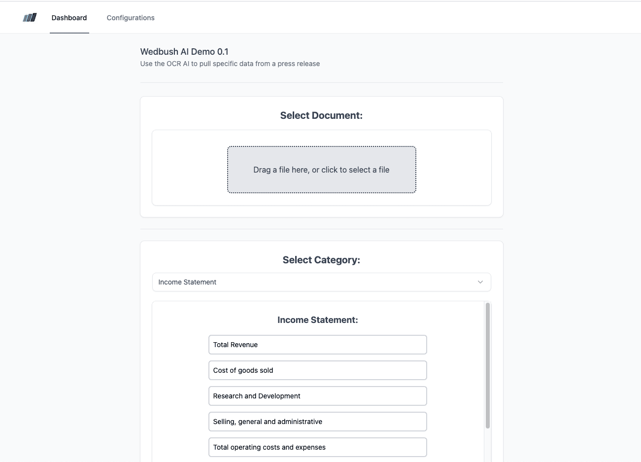 Wedbush User Interface