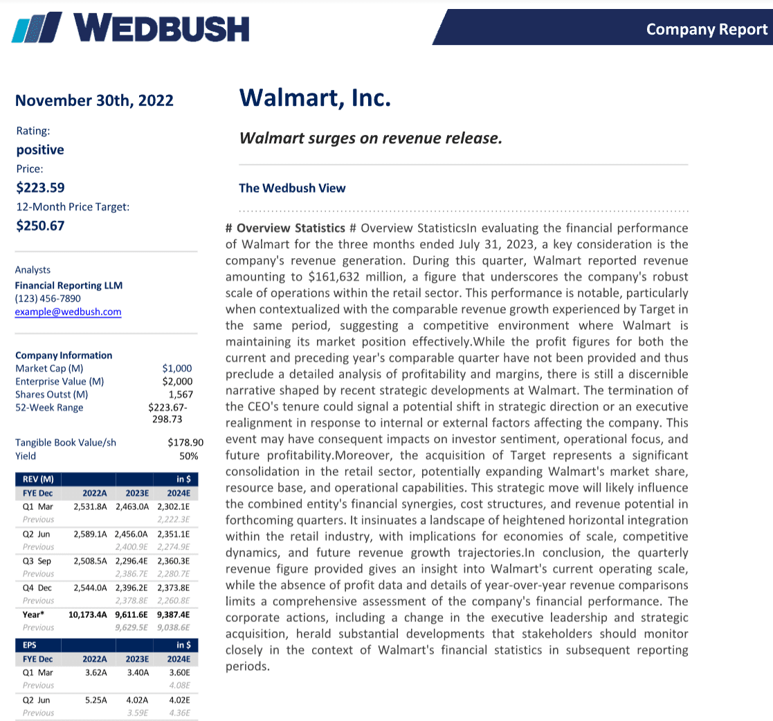 Wedbush Output